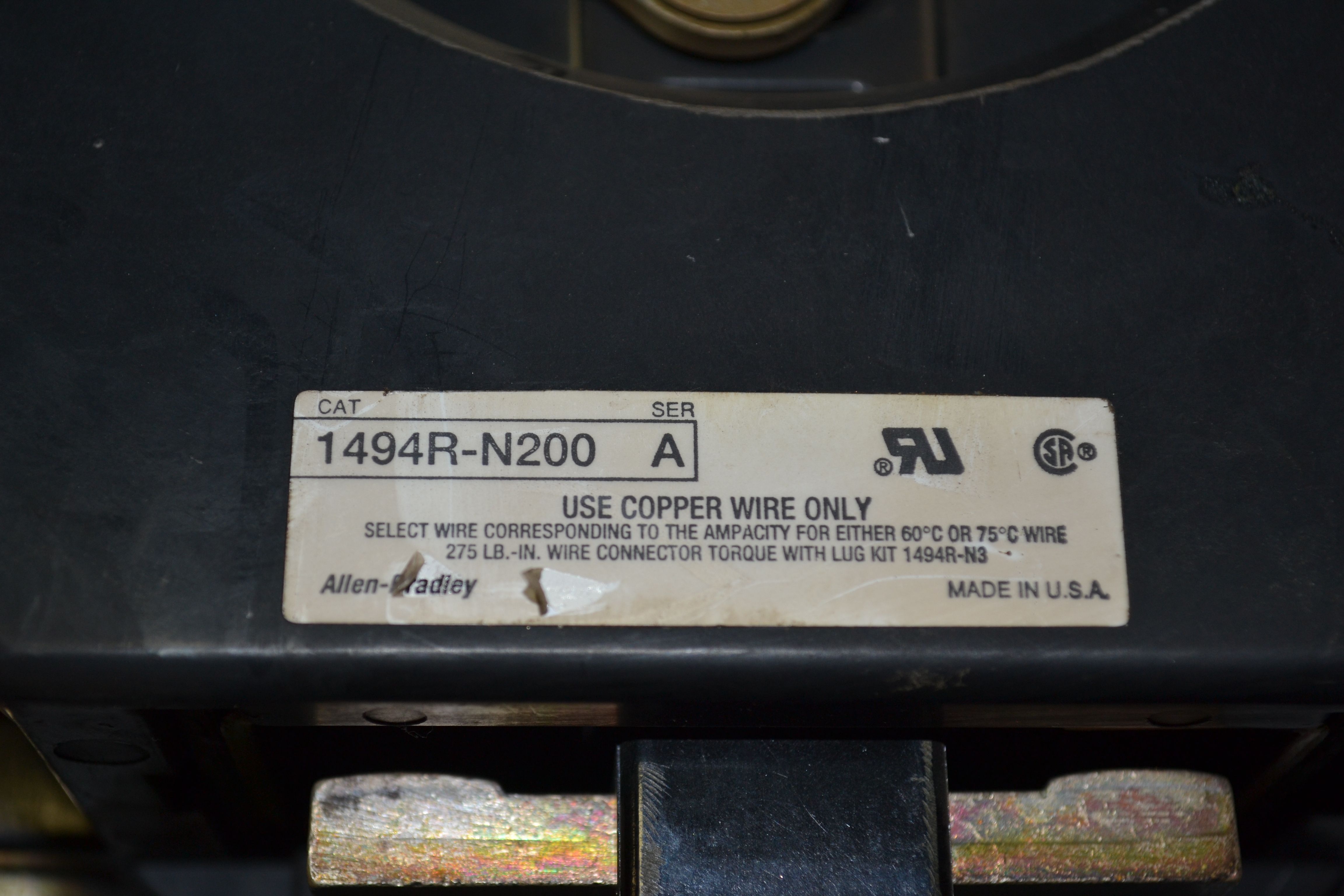 ALLEN-BREDLEY 1494R-N200 SWITCH