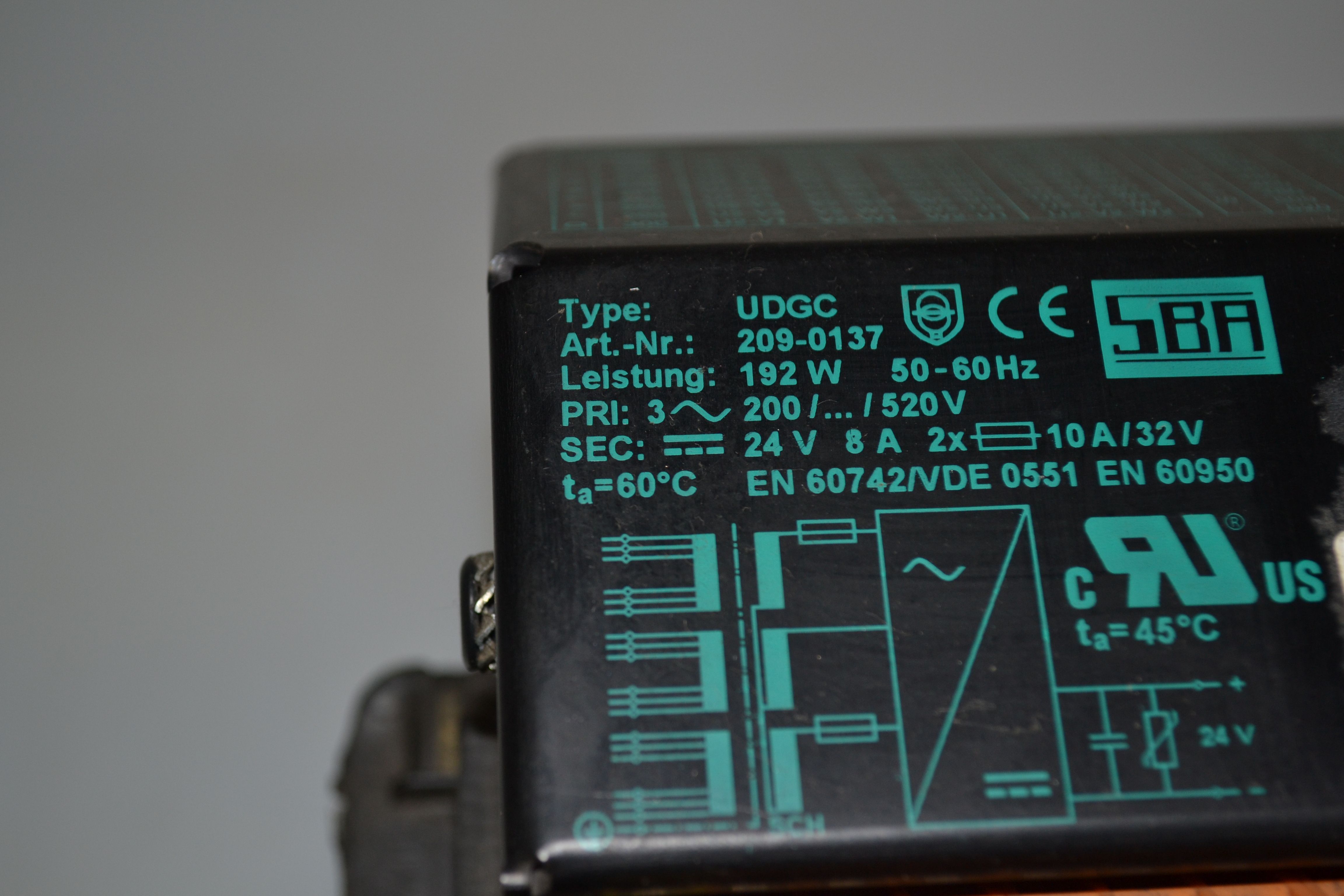 SBA UDGC 209-0137 TRANSFORMATEUR
