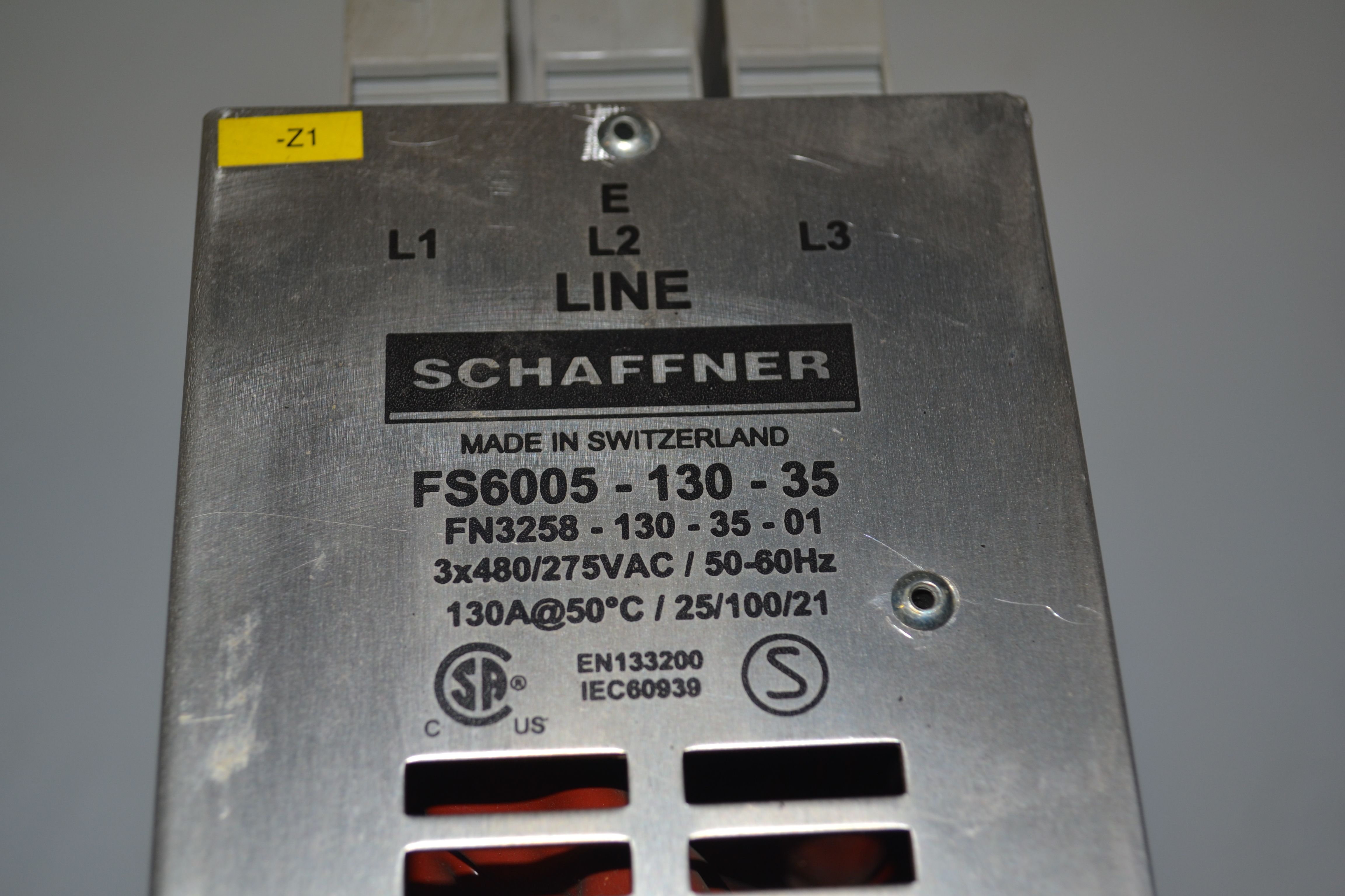 SCHAFFNER FS6005-130-35 LINE FILTER
